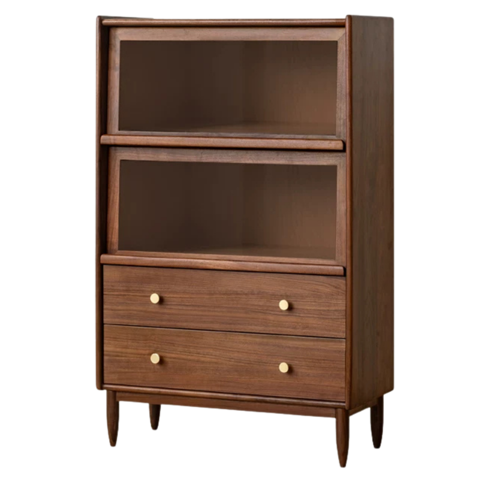 Sandalwood, Black Walnut, Oak Solid Wood Side Cabinet Flip Door LED Lights