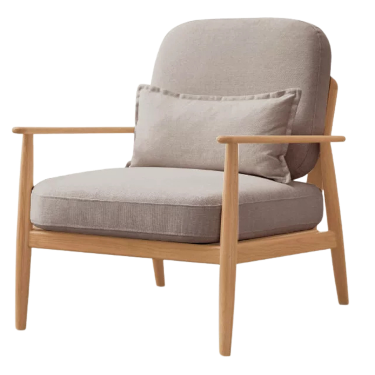 Oak Solid Wood Scandinavian Casual armChair