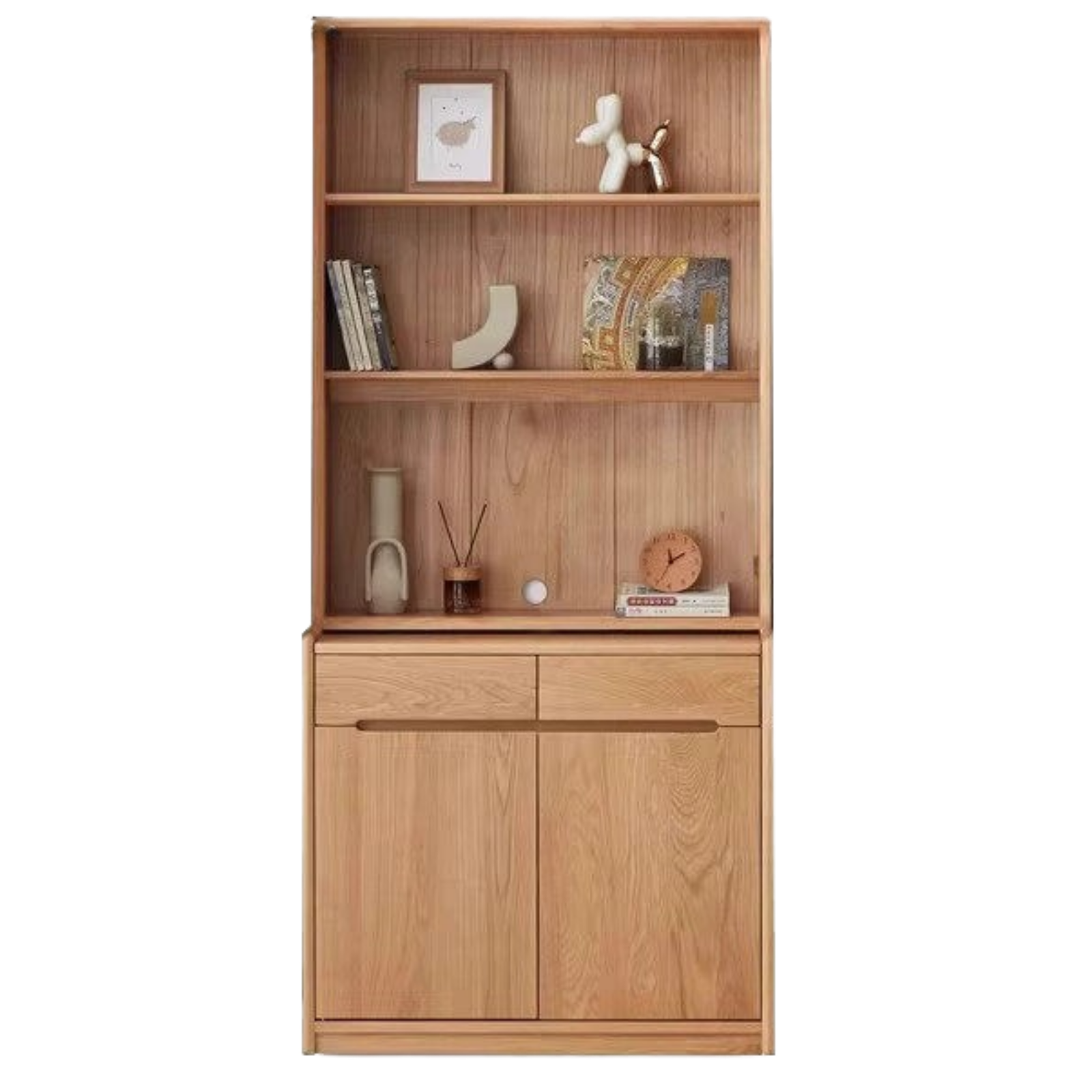 Oak Solid Wood Bookcase Free Combination Floor-to-ceiling Bookshelf