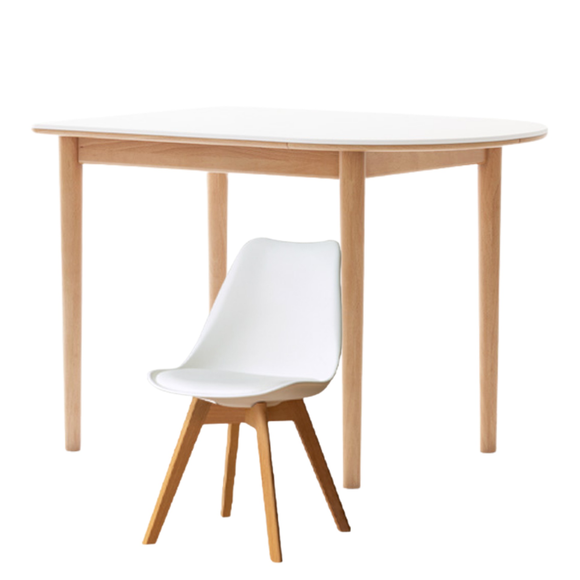 Oak, Beech Solid Wood Rock Slab Semi-Circular Dining Table