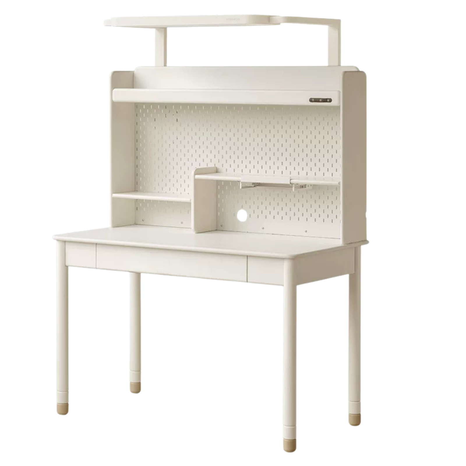 Solid Rubberwood Kids Elevated Learning Cream Drawer Table