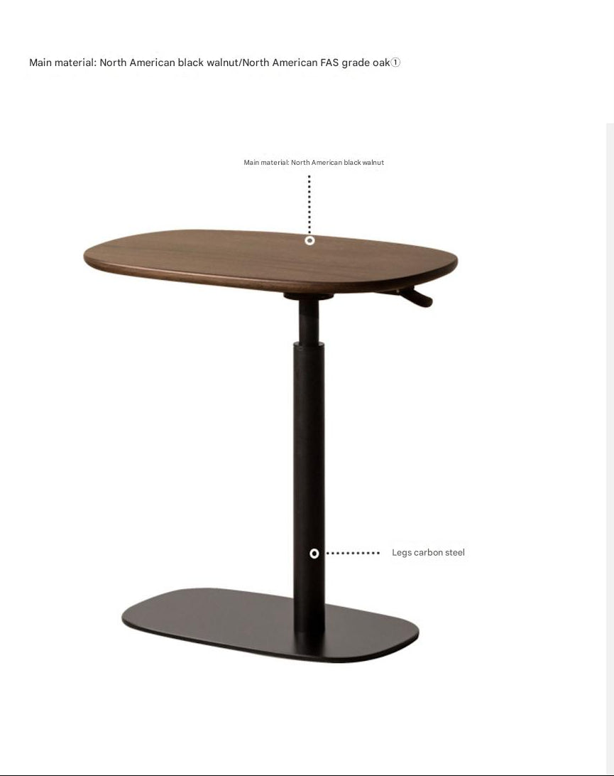 Black Walnut, Oak Solid Wood Lifting Italian Light Luxury Side Table