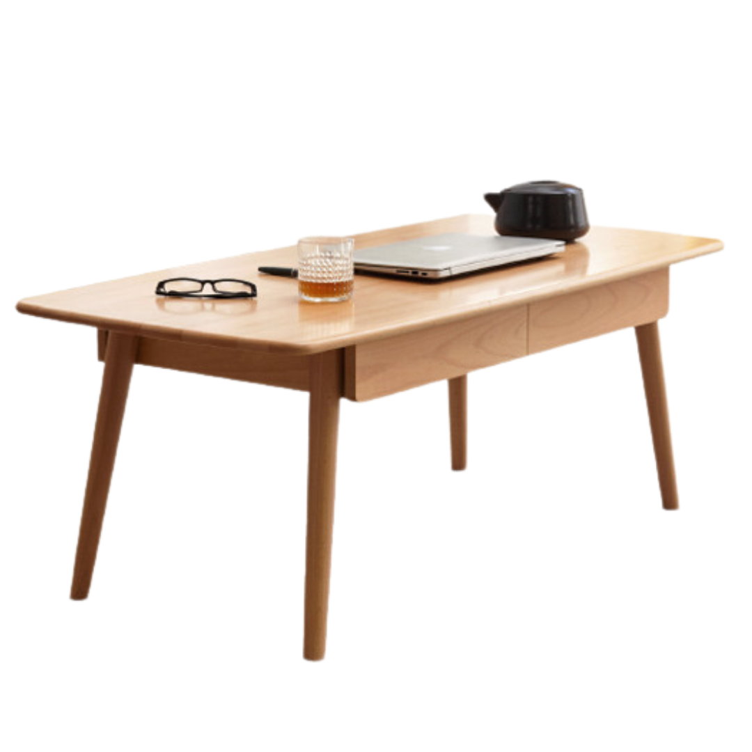 Beech solid wood coffee table-