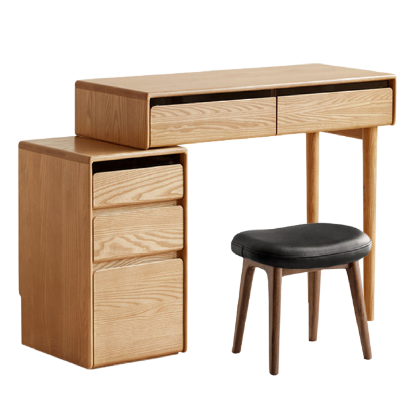 Ash Solid Wood Modern Retractable Vanity Table
