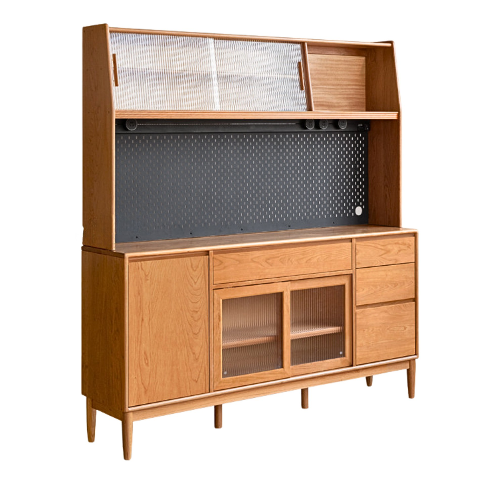 Cherry Solid Wood Medieval Style Dining Sideboard