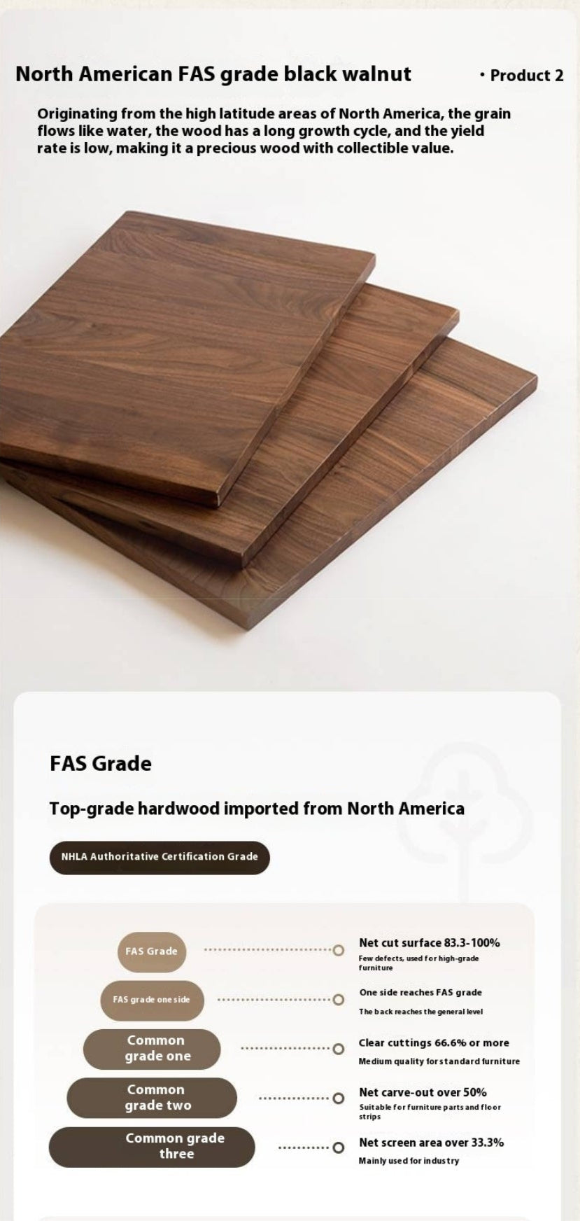 Black Walnut Solid Wood Rock Plate Tea Table