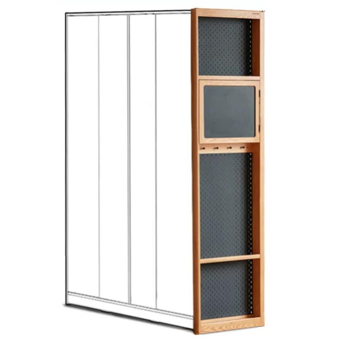 Cherry, Poplar Solid Wood Medieval Style Corner Cabinet