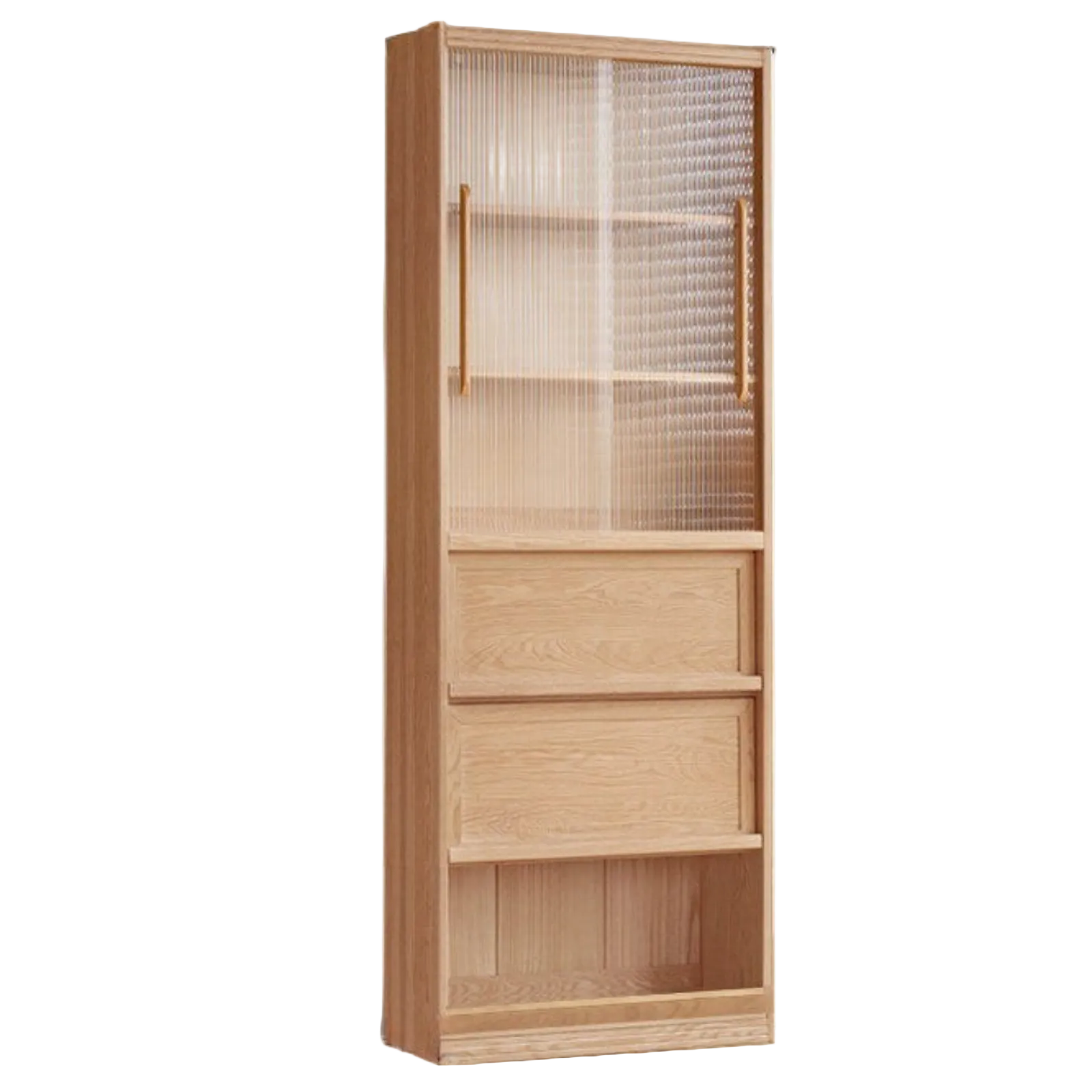 Ash Solid Wood Wall-Mounted Bookcase with Integrated Study Shelf