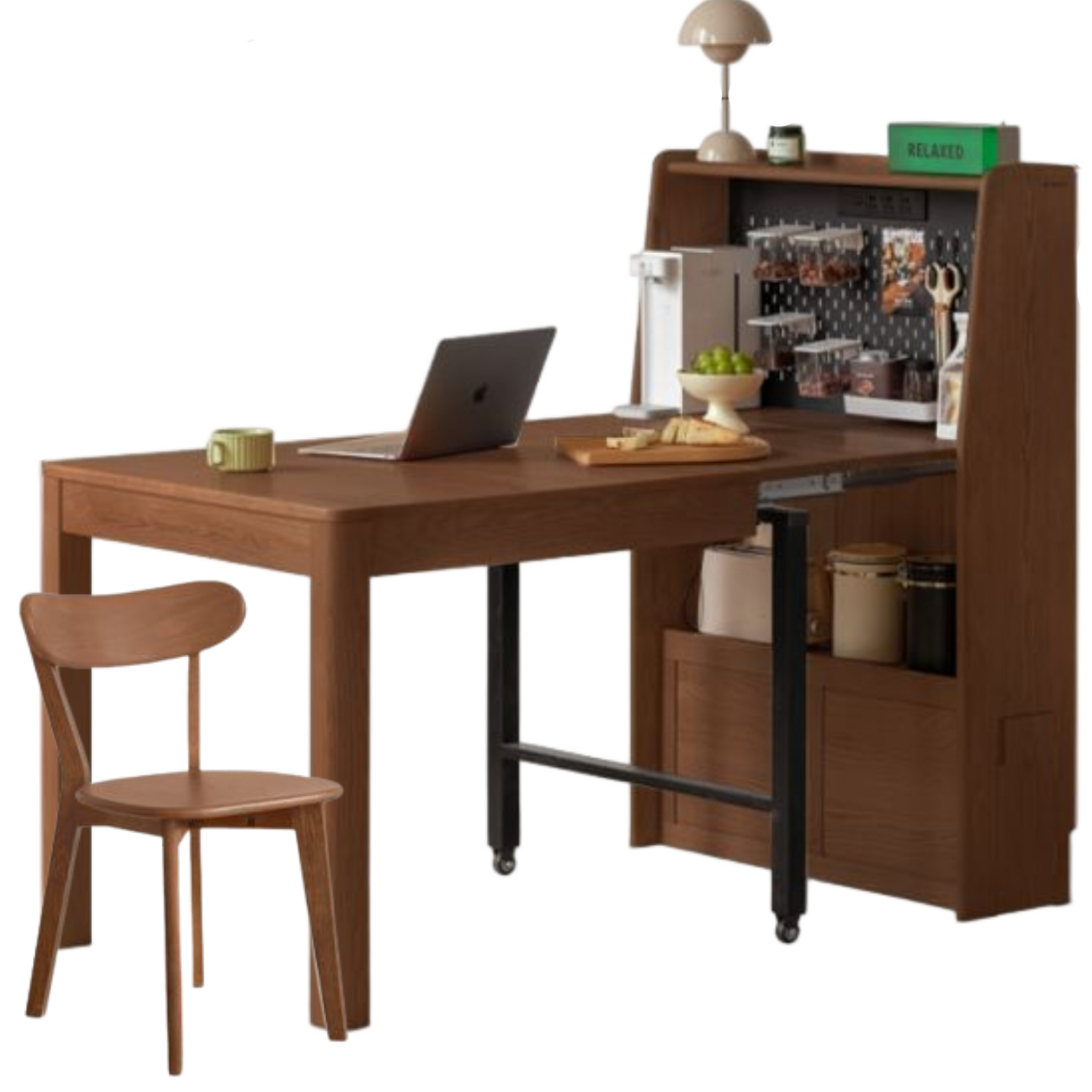 Oak Solid Wood Modern Minimalist Extendable Dining Table