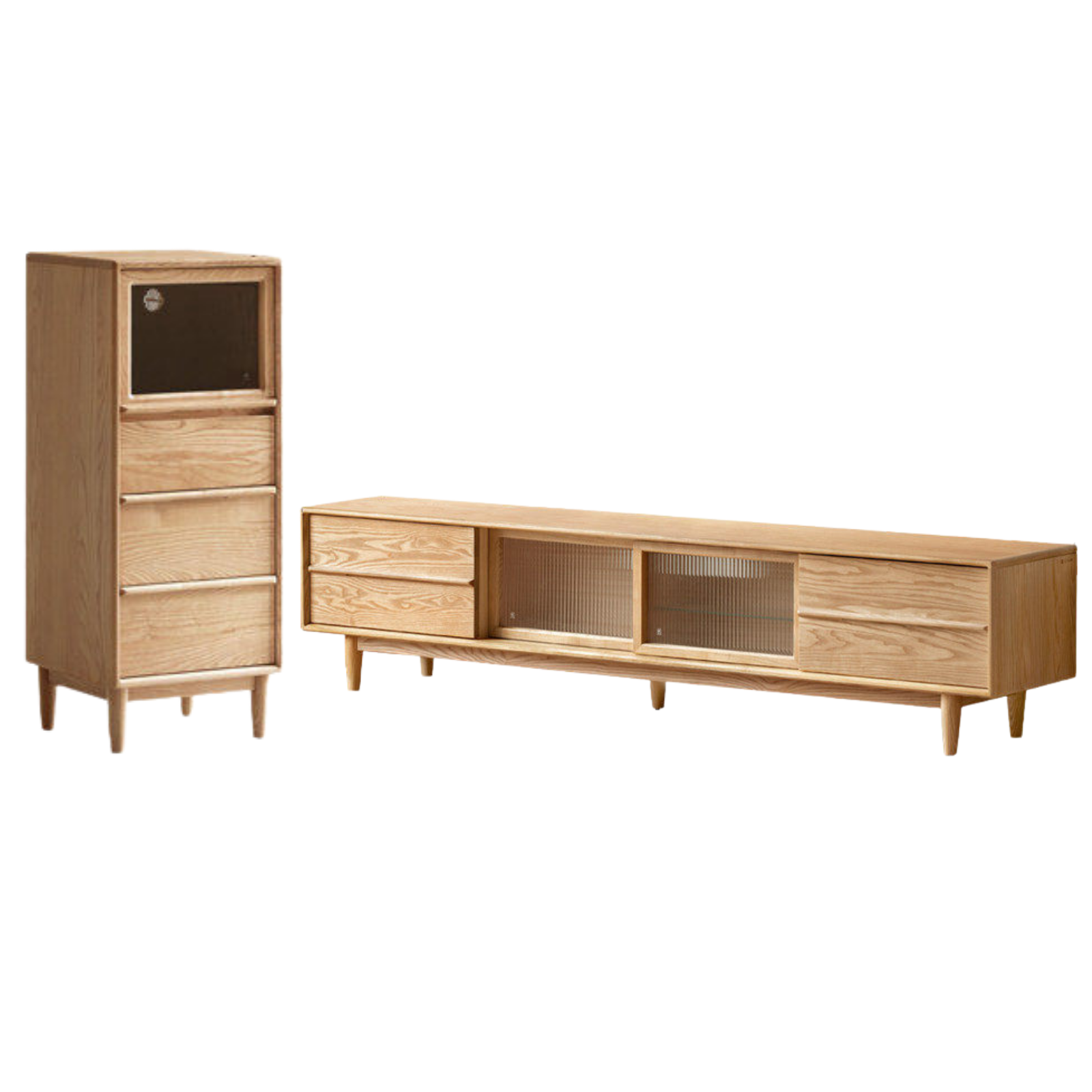 Ash Solid Wood Modern Style TV Stand