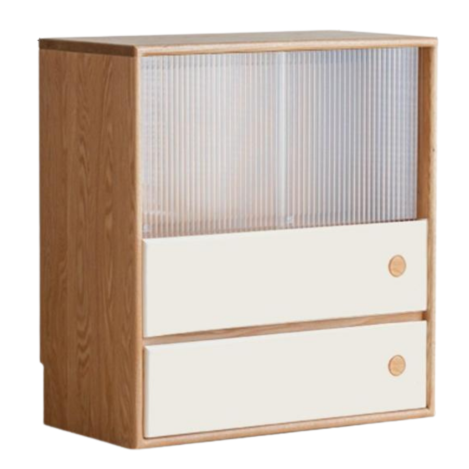 Oak, Beech Solid Wood Cream Style Module Combination Bookcase