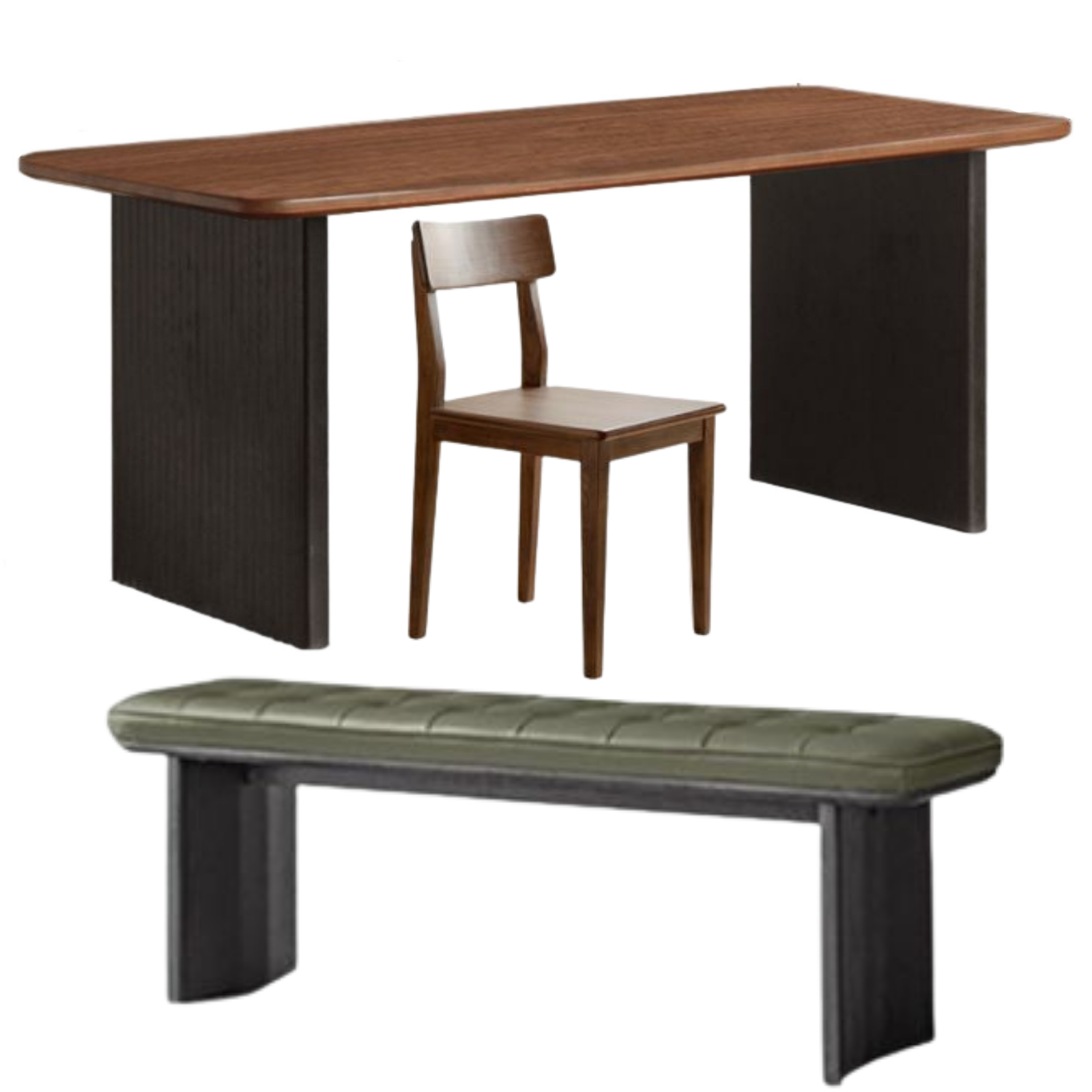 Black Walnut Solid Wood Light Luxury Style Dining Table