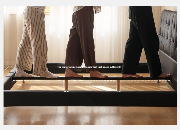 Genuine Leather Bed in Light Luxury Style