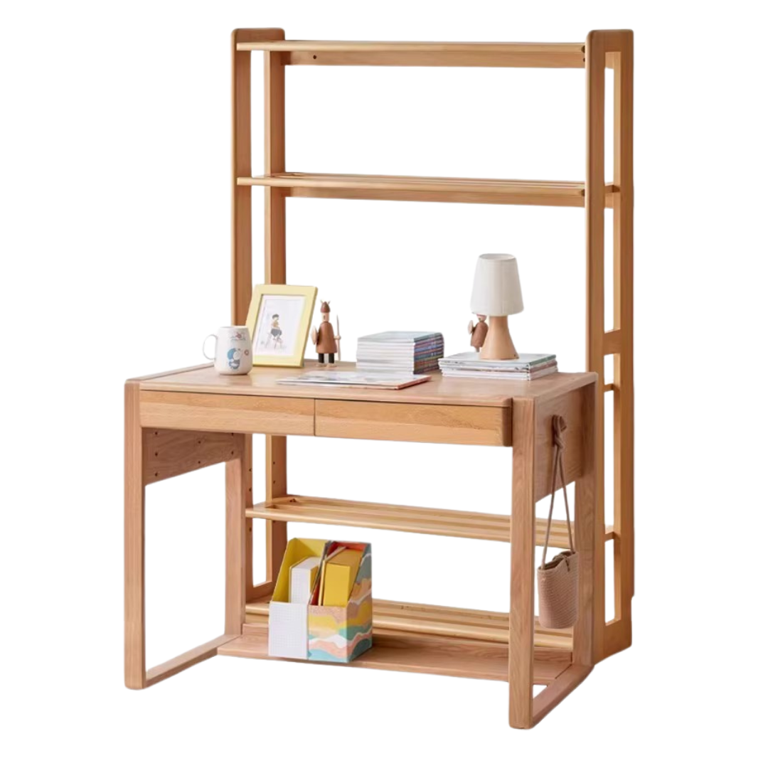 Beech, Oak solid wood Floor-to-ceiling bookshelf, toy storage