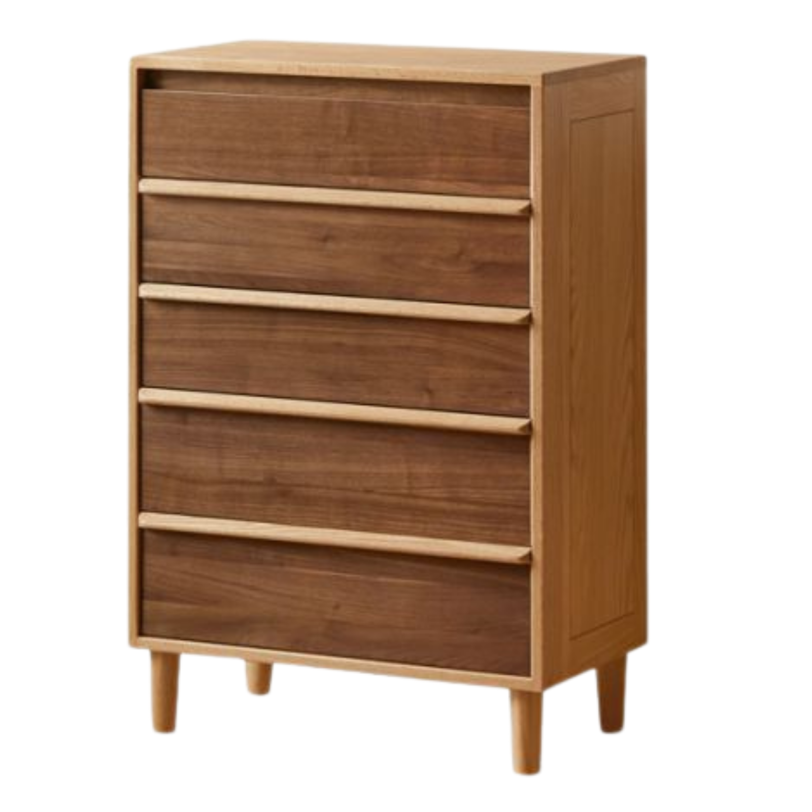 Black Walnut, Oak Solid Wood Glass Display Cabinet with Drawers