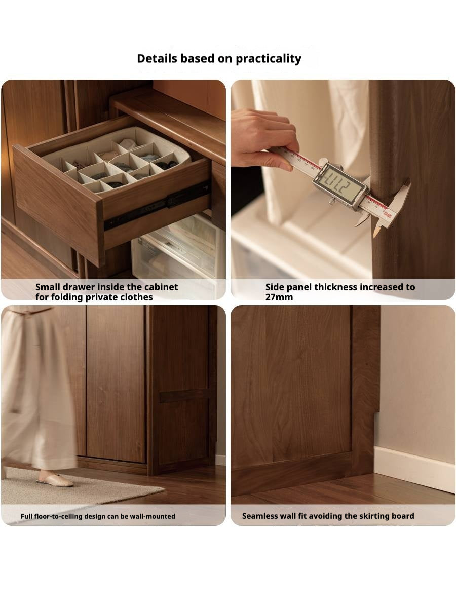 Black Walnut, Sandalwood Sliding Door Wardrobe.