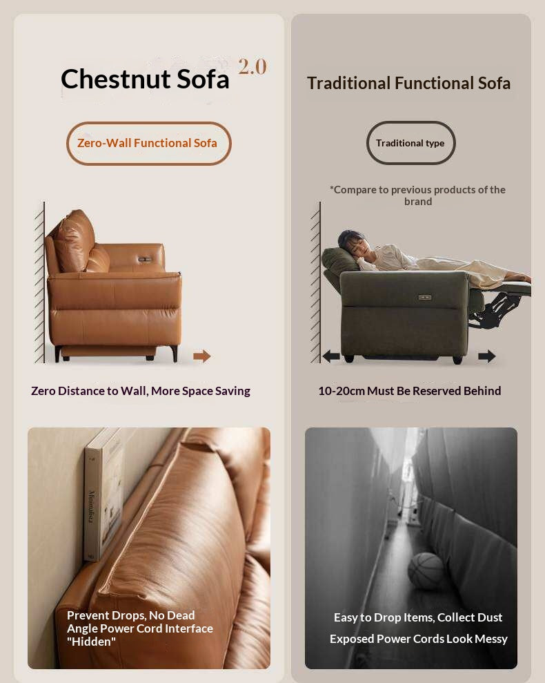 Genuine Leather Electric high back Sofa