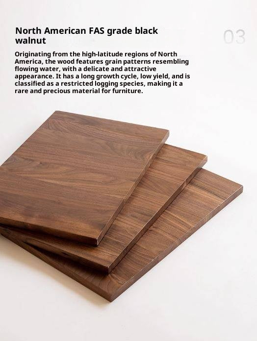 Black Walnut Solid Wood Dining Chair with Backrest