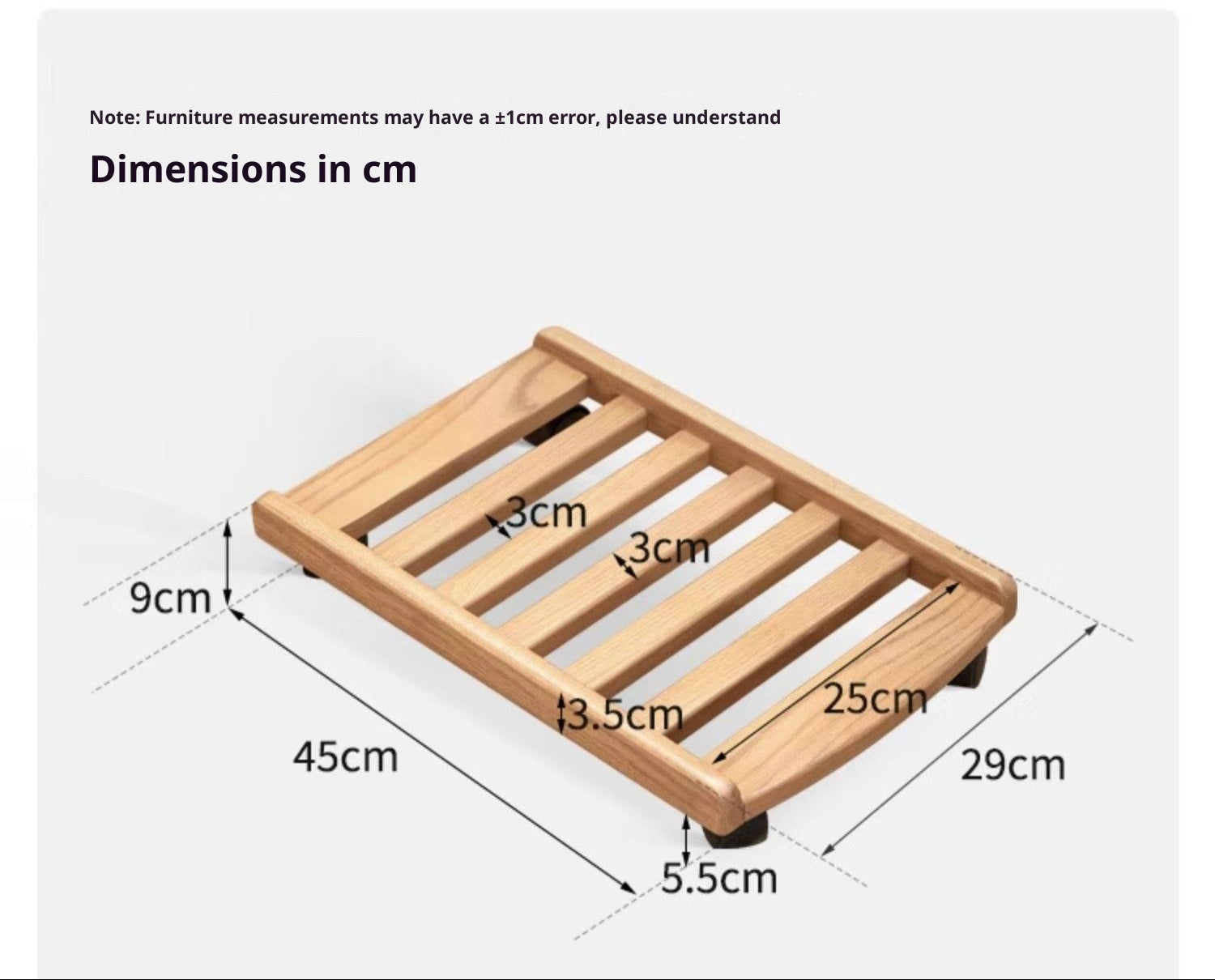 Solid RubberWood, Oak Solid Wood Mobile Computer Host Base Tray