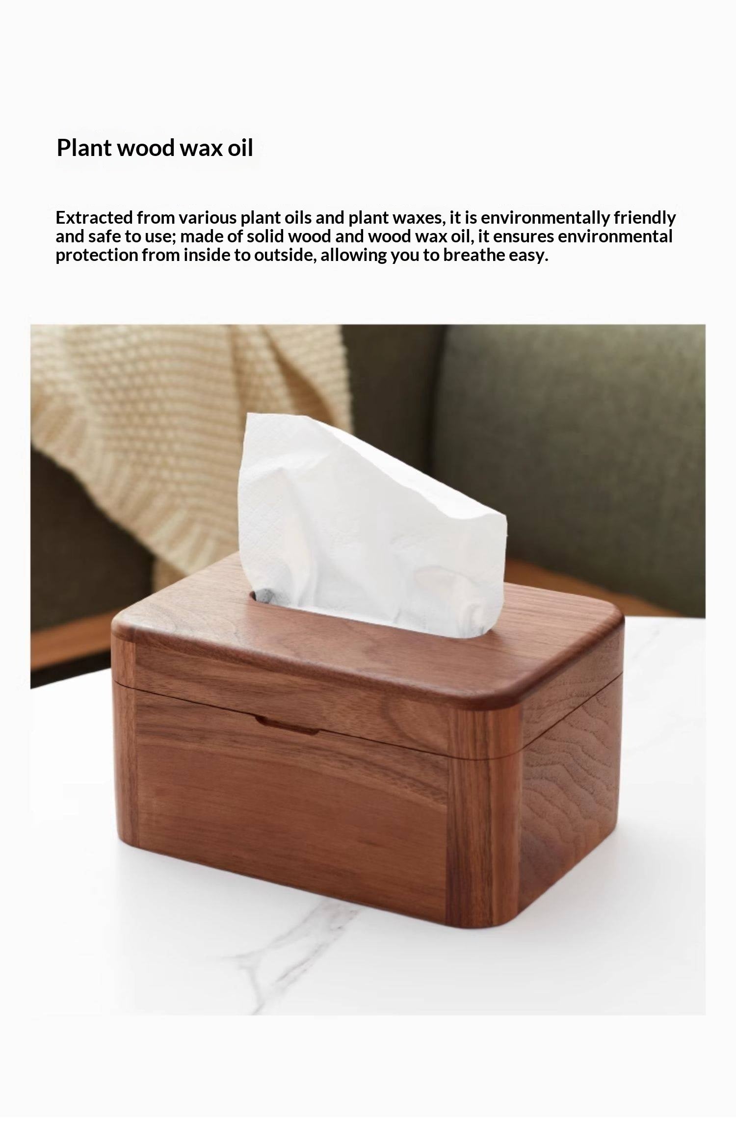 Black Walnut, Acacia Solid Wood Nordic Tissue Box