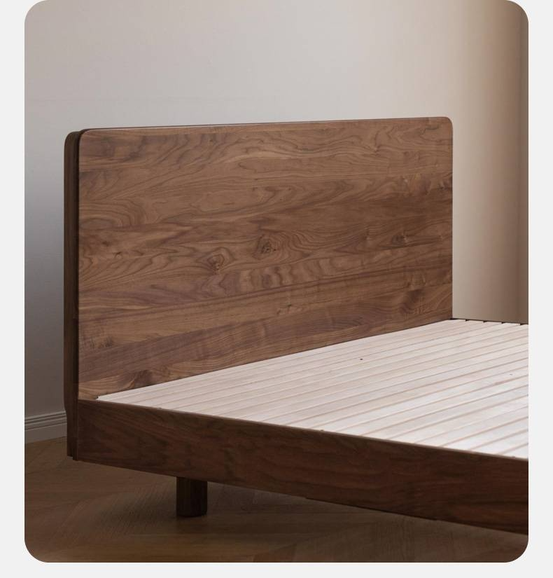 Black Walnut Solid Wood Modern Minimalist Bed