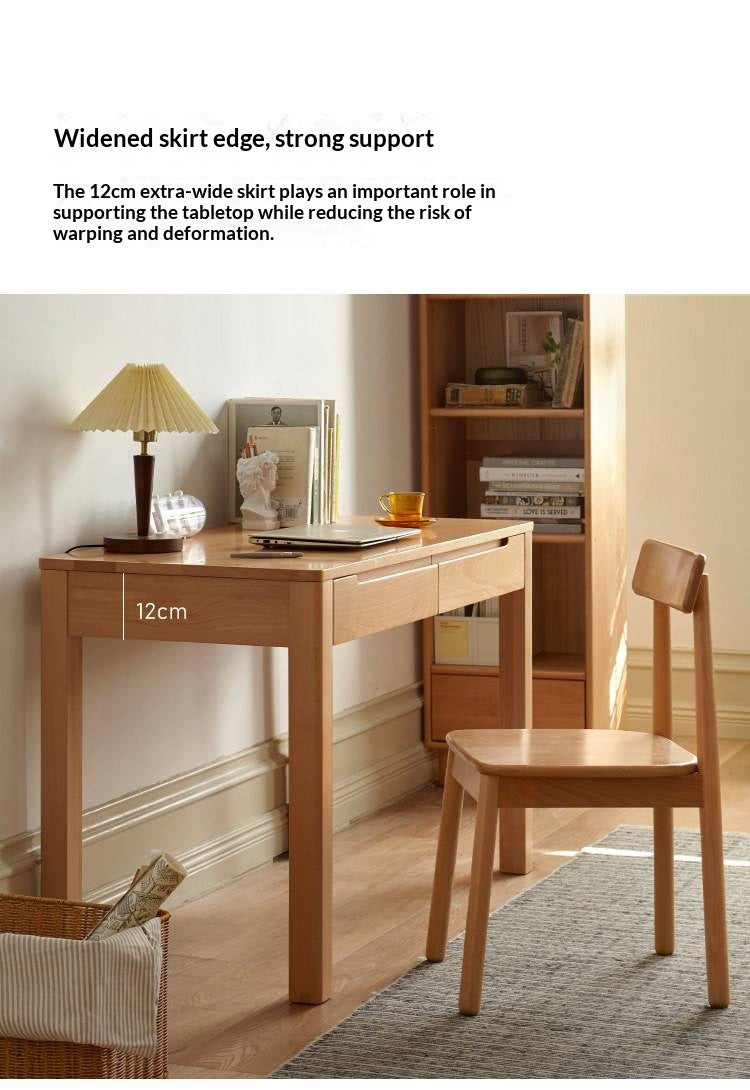 Beech Solid Wood Study Computer Office Desk