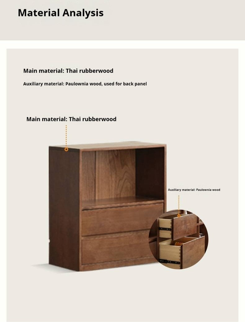 Solid Rubberwood Wall-Mounted Combination Bookcase