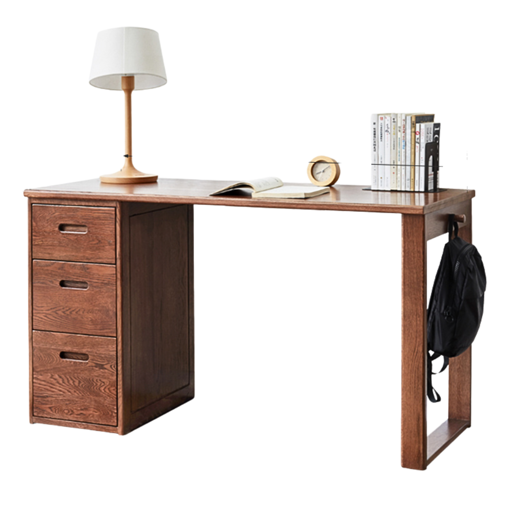 Oak Solid Wood Walnut color office Desk,"Together" combination desk-