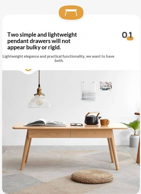 Beech Solid Wood Coffee Table