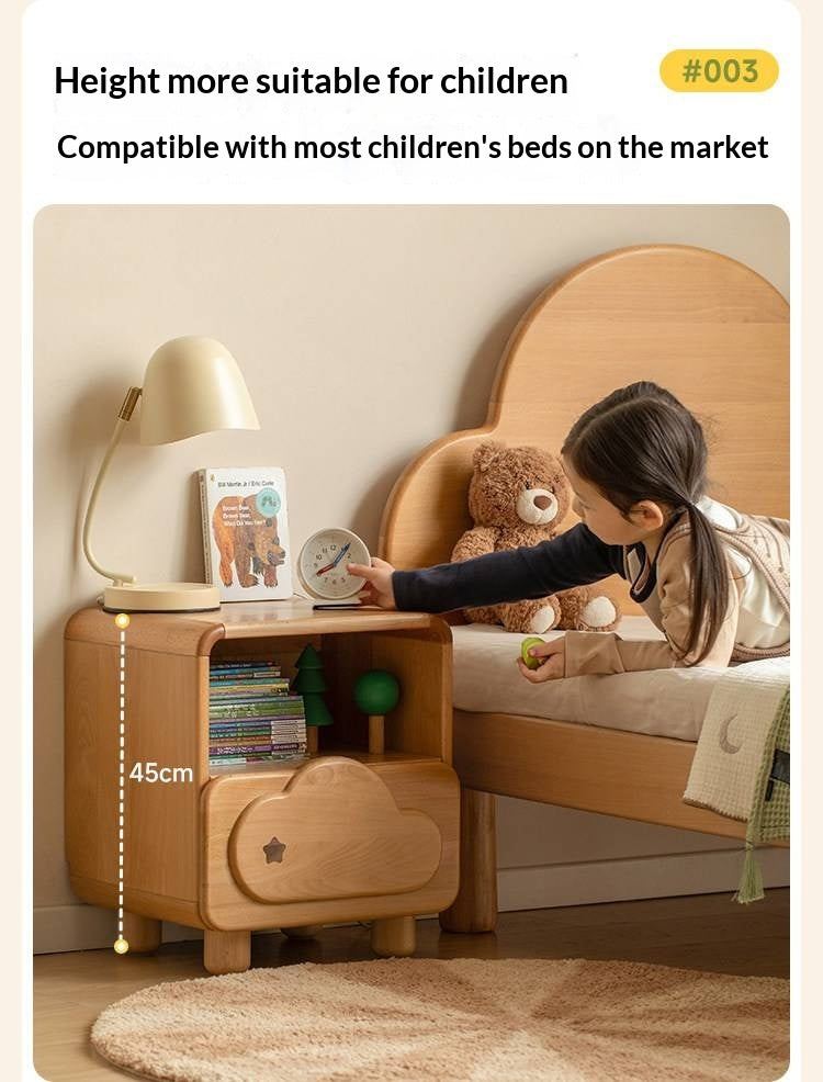 Beech Solid Wood Kids Nightstand