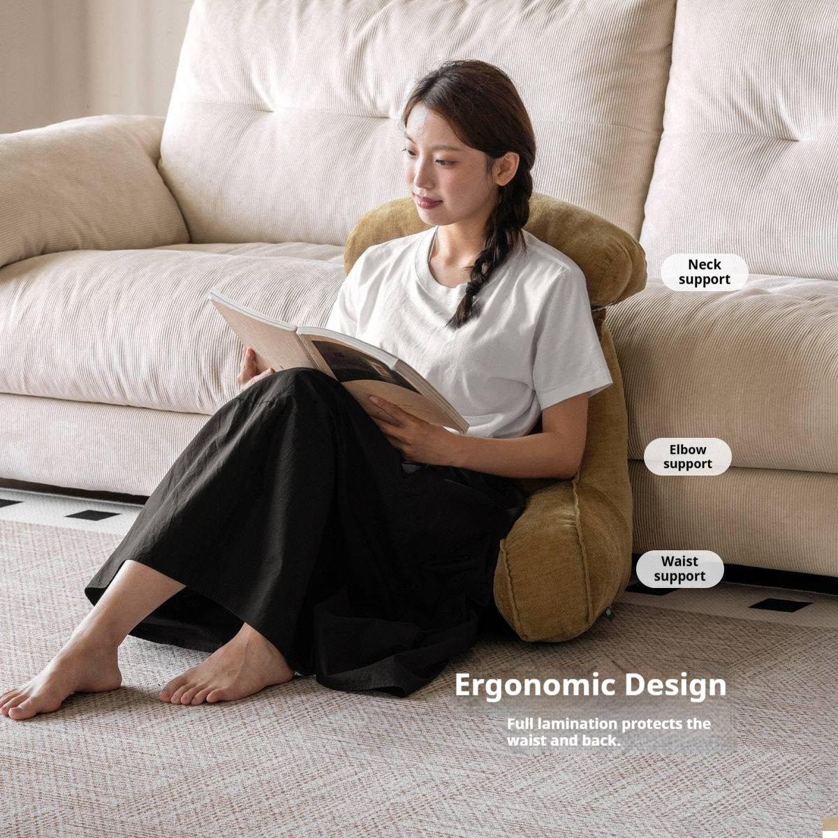 Bed Headboard with Upholstered Backrest Cushion