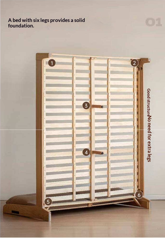 Oak Solid Wood Modern Leather Bed
