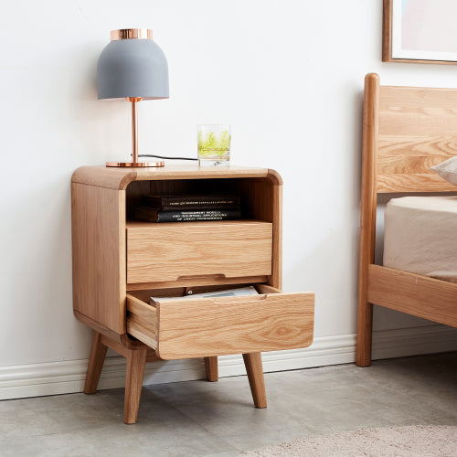 Oak, Beech solid wood nightstand