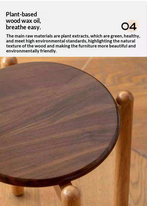 Black Walnut, White Ash, Oak, Cherry, Sandalwood Solid Wood, Solid RubberWood Stackable Small Stool