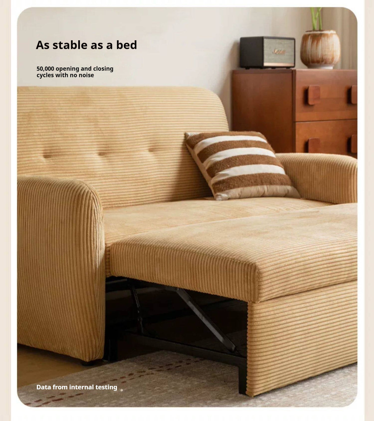 Corduroy Pull-Out Sleeper Loveseat with Storage