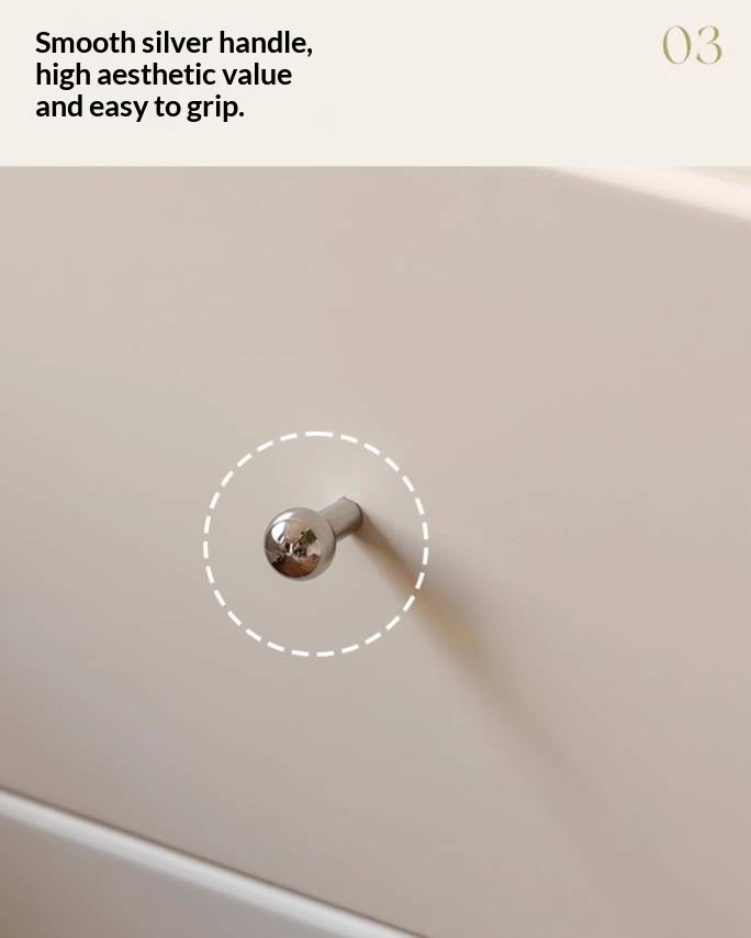 Solid Rubberwood Cream Style Nightstand