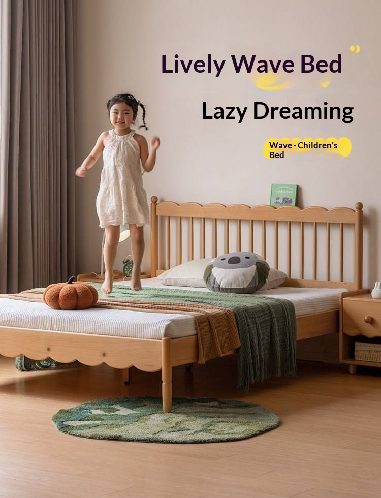Oak,  Beech Solid Wood Children's Bed