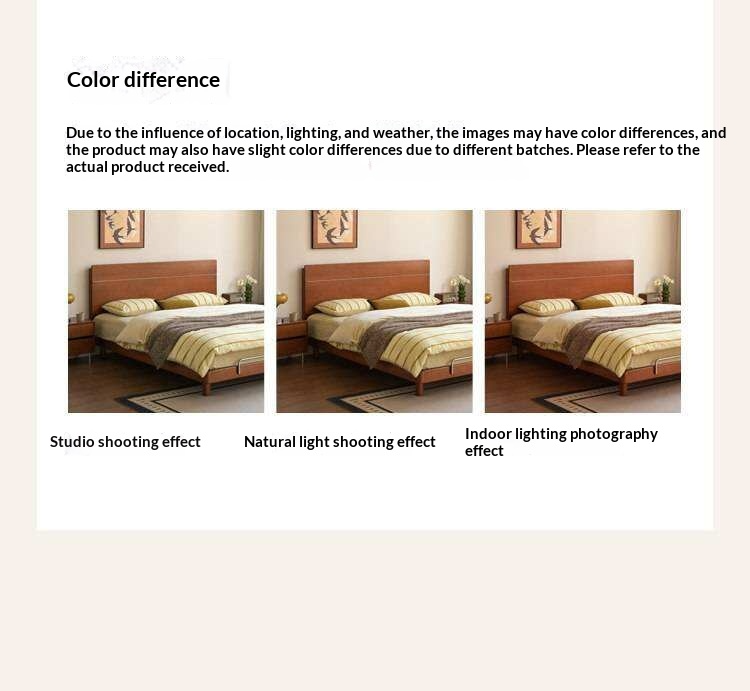 Poplar Solid Wood with High Headboard and Large Board Bed