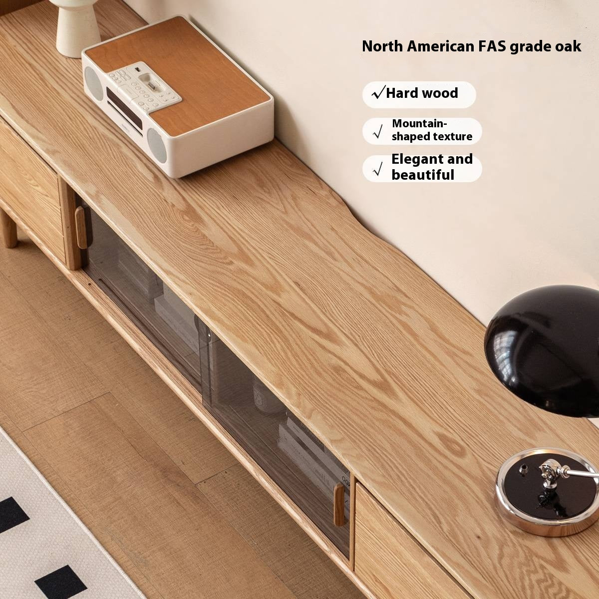 Oak Solid Wood Modern TV Cabinet