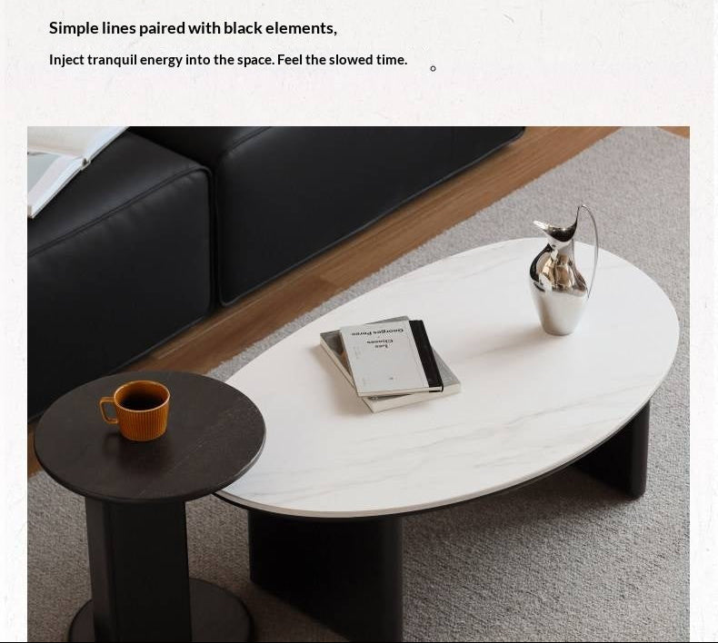 Ash Solid Wood Nordic Aesthetic Top Slab Coffee Table