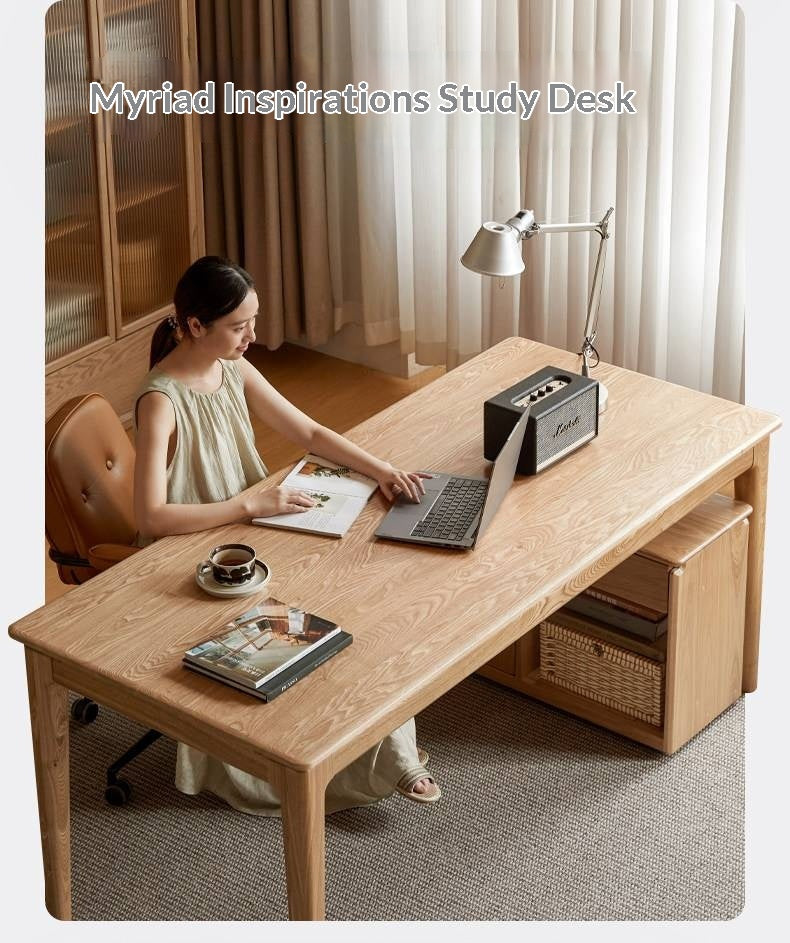 Ash Solid Wood Modern Minimalist Office Desk