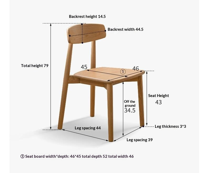 Set 4 pcs Black Walnut, White Ash, Ash, Oak, Cherry, Beech, Solid Rubberwood Dining Chair