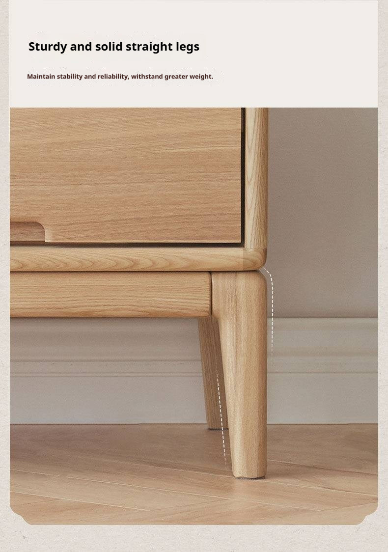 Ash Solid Wood Simple Floor TV Cabinet.