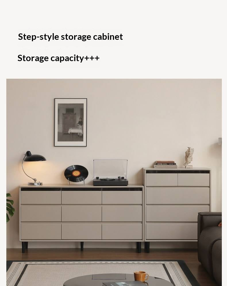 Solid Rubberwood Light Luxury Chest of Drawers