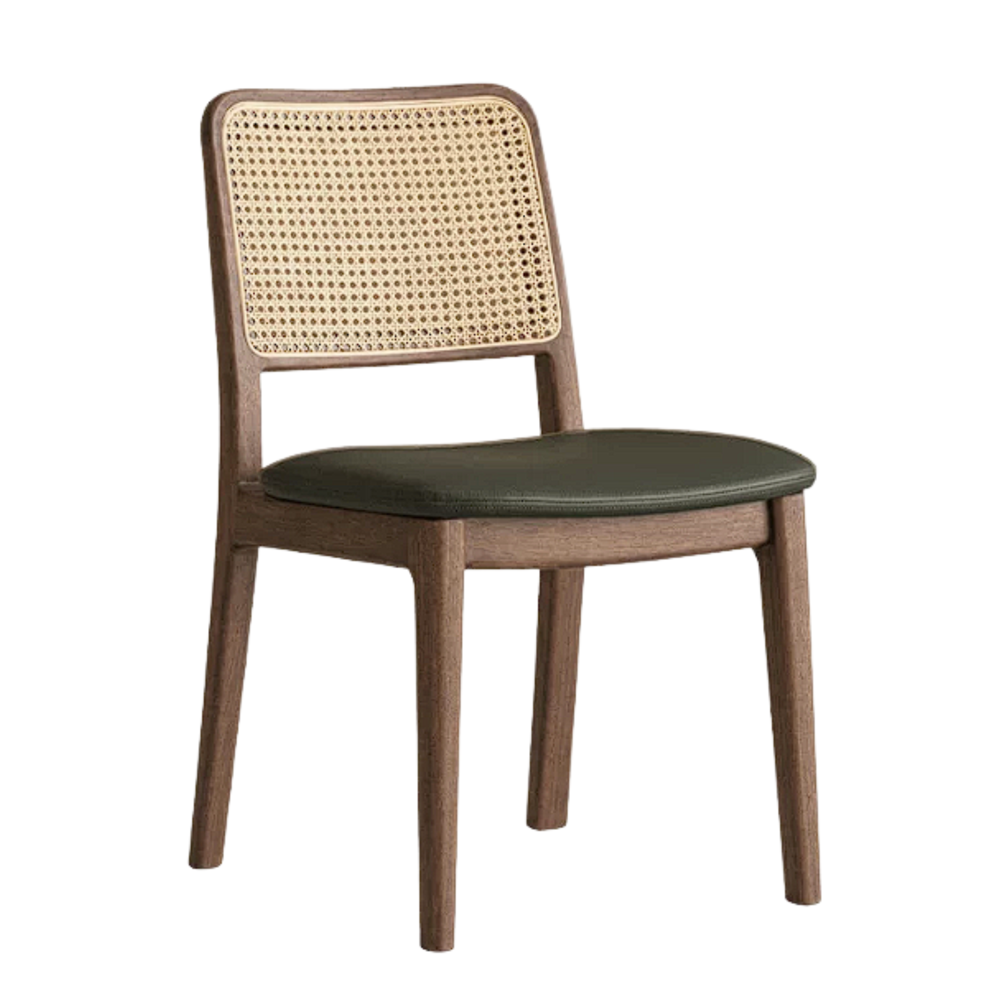 Set 4 pcs Black Walnut, Oak, Ash, Sandalwood Solid Wood Cane Back Dining Chair