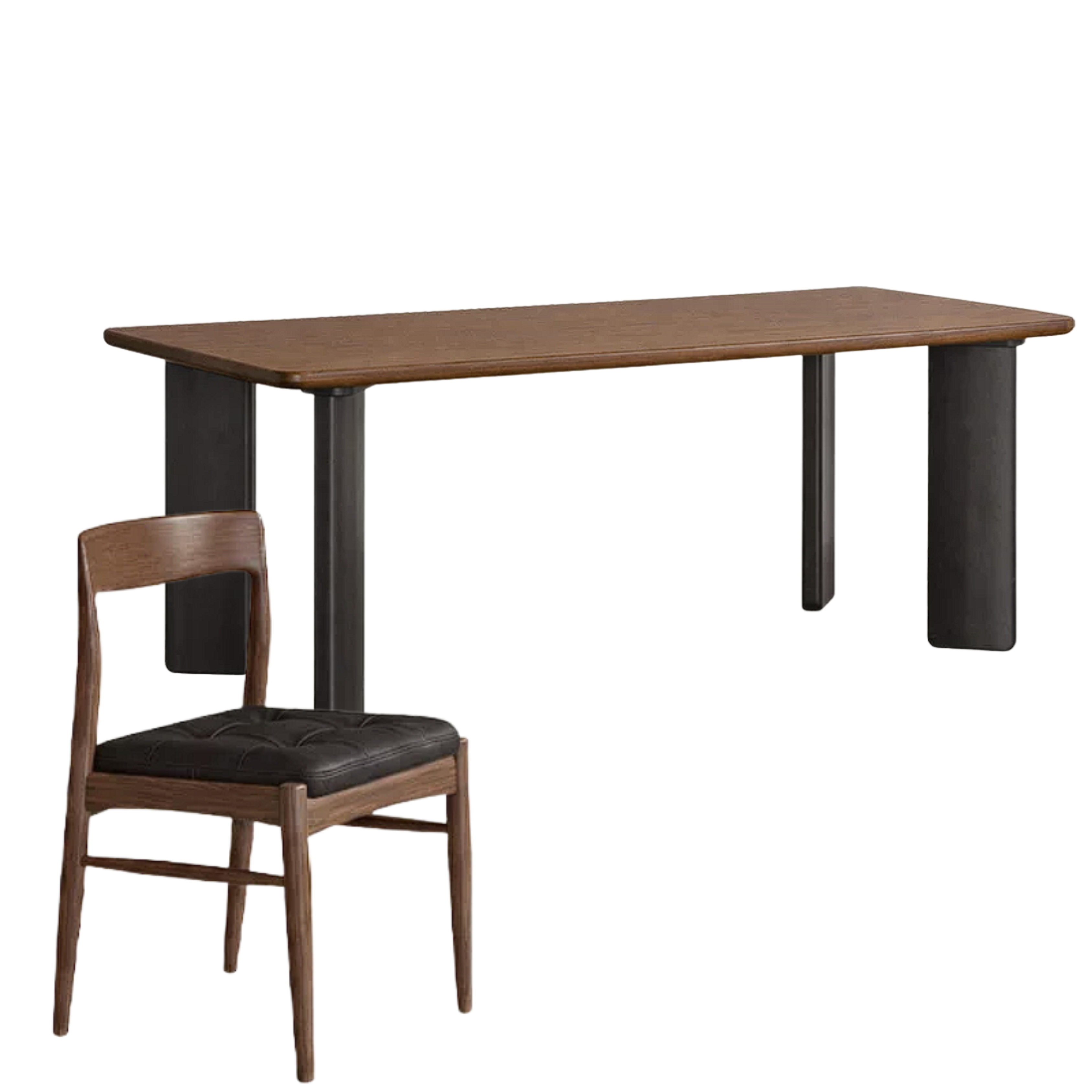 Black Walnut, Ash, Golden Pearwood Solid Wood Light Luxury Rectangular Dining Table