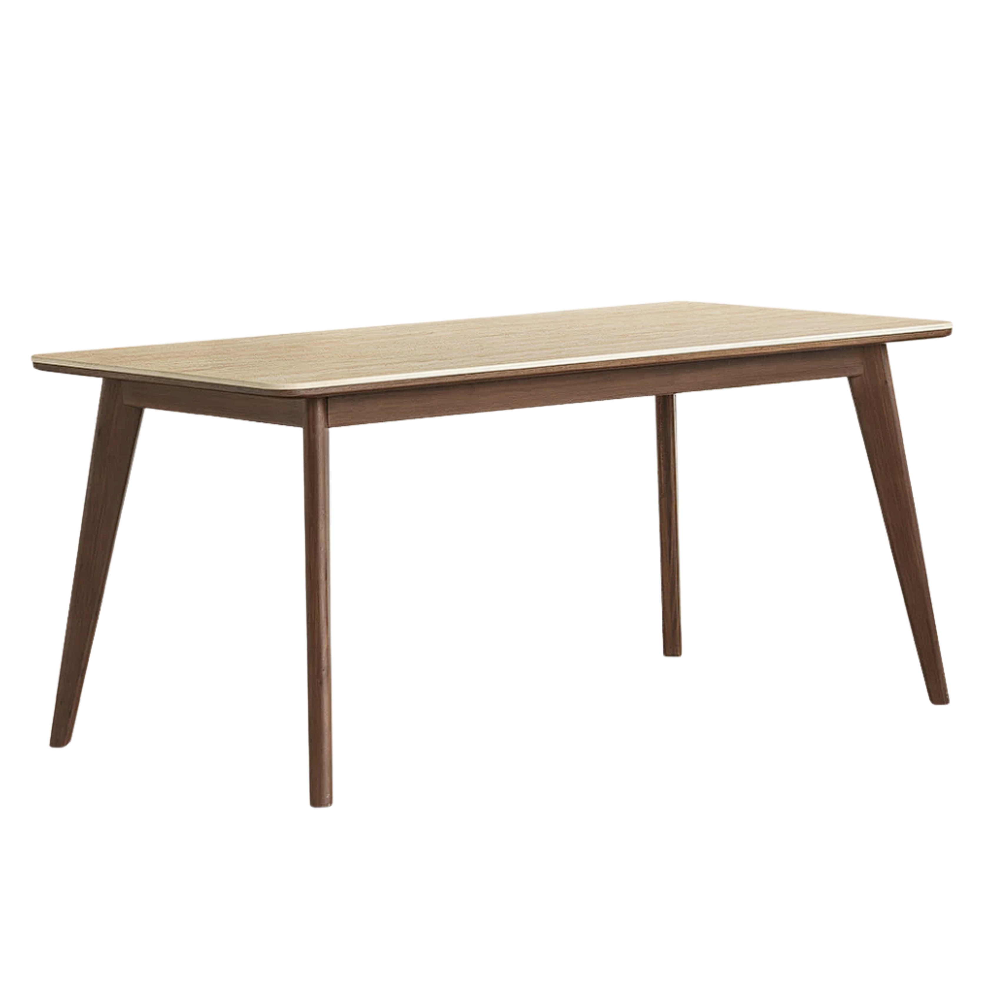 Black Walnut, Rubberwood Solid Wood Vintage Rock Plate Dining Table