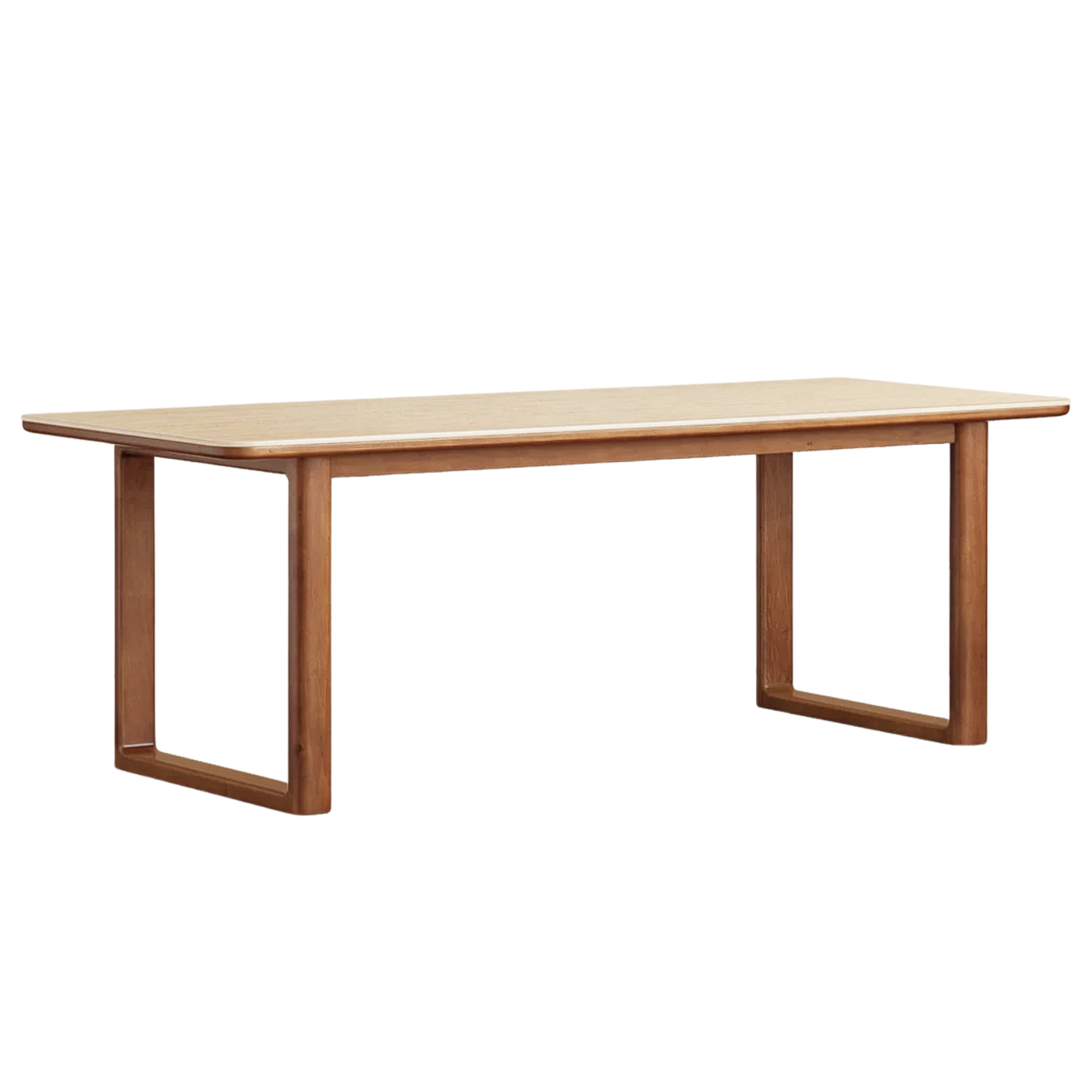 Tulipwood Solid Wood Mid-Century Dining Table with Rounded Square Legs