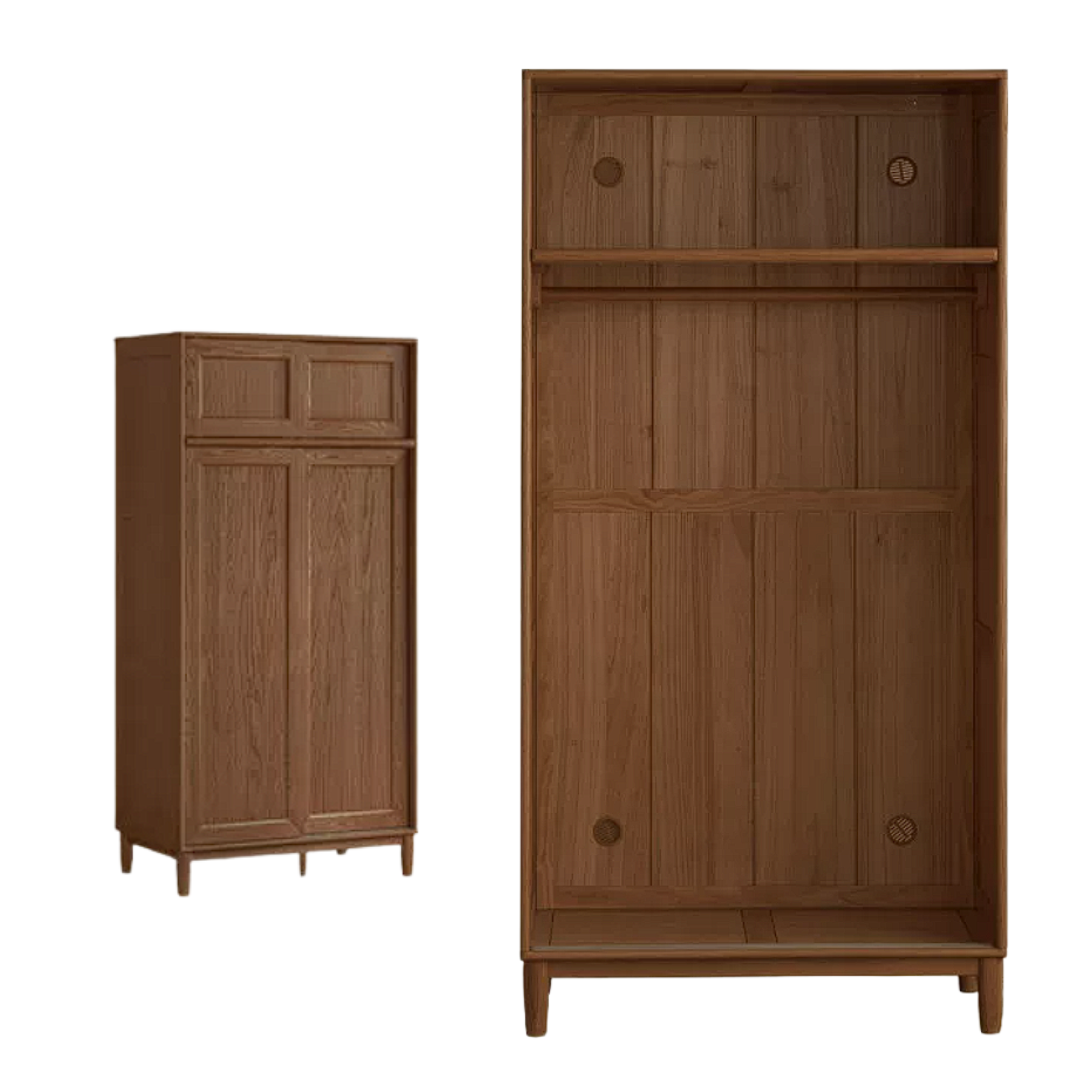 Oak Solid Wood Sliding Door Wardrobe