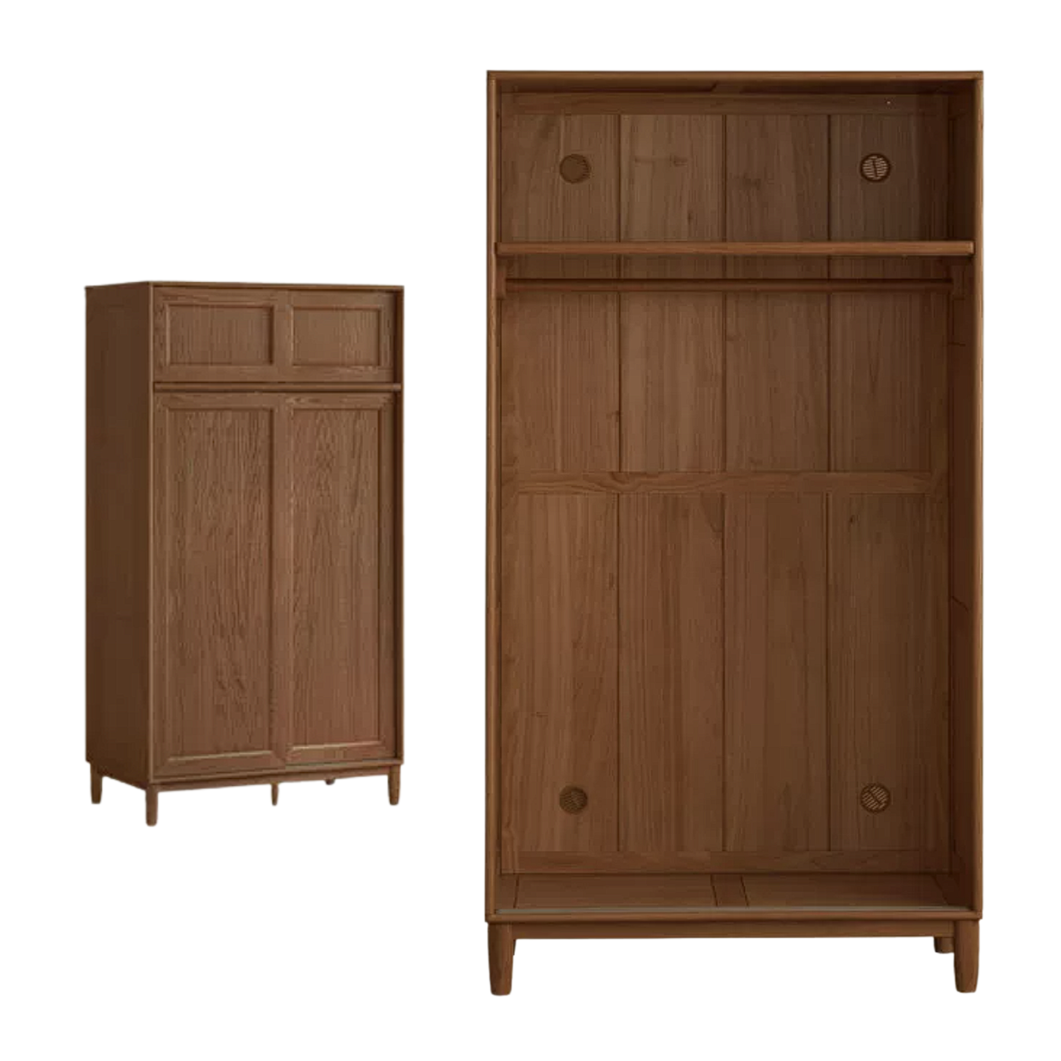 Oak Solid Wood Sliding Door Wardrobe